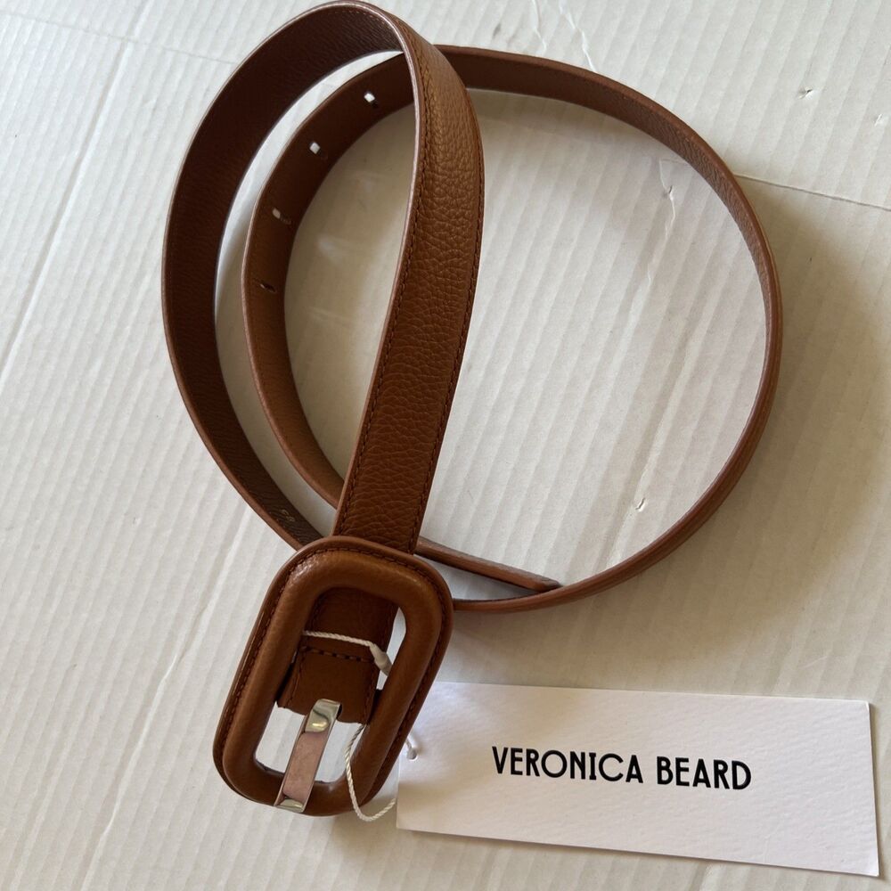 Veronica Beard/GAVAZZENI Leather Belt 85/S Lavanda Tan Brown Made in Italy NWT